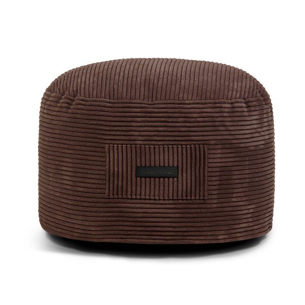 Temno rjav tabure iz rebrastega žameta Om 60 – SLOWDOWN