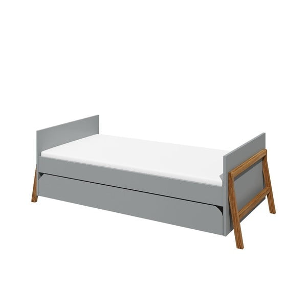 Siva otroška postelja s predalom BELLAMY Lotta, 80 x 160 cm