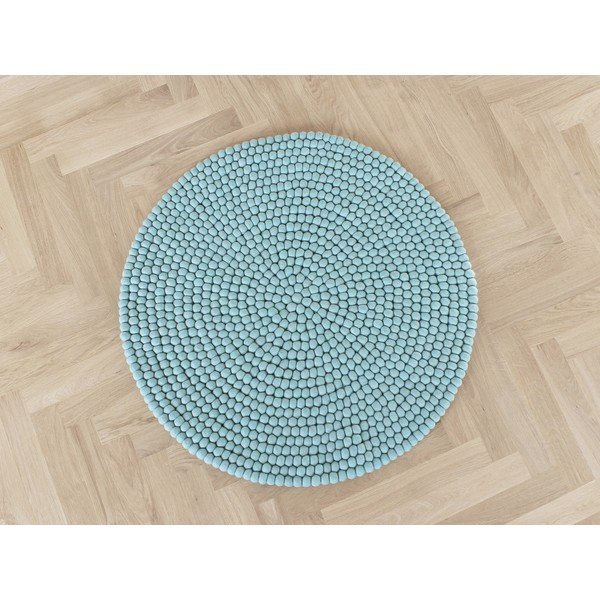 Pastelno modra preproga iz volnenega filca Wooldot Ball Rugs, ⌀ 120 cm-image-1
