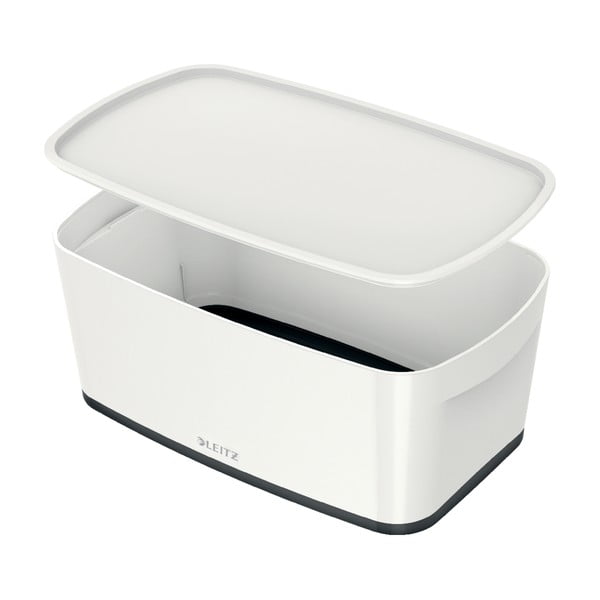 Črno-bela škatla za shranjevanje s pokrovom Leizt MyBox, 5 l