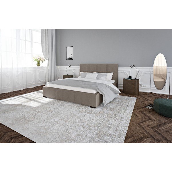 Sivo rjava zakonska postelja z letvenim dnom in prostorom za shranjevanje Guy Laroche Home Fascination, 140 x 200 cm-image-4