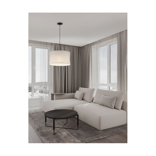 Bela lanena viseča svetilka ø 50 cm Linnet – Nova Luce-image-1