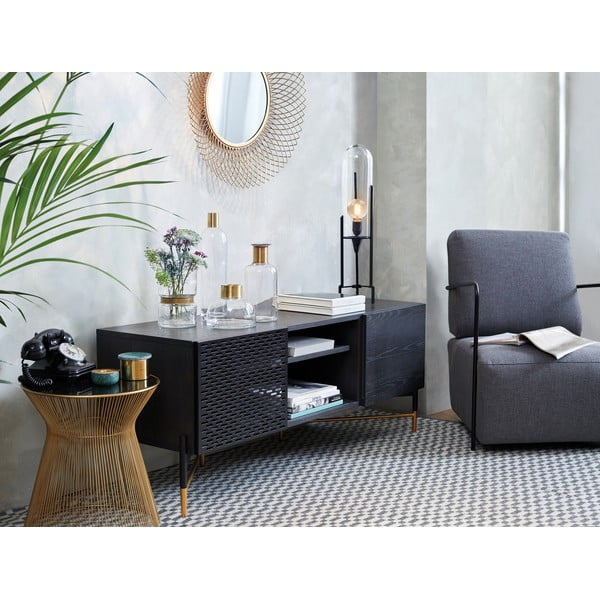 Okrogla stranska mizica s stekleno mizno ploščo ø 40 cm Jolene – Kave Home-image-4