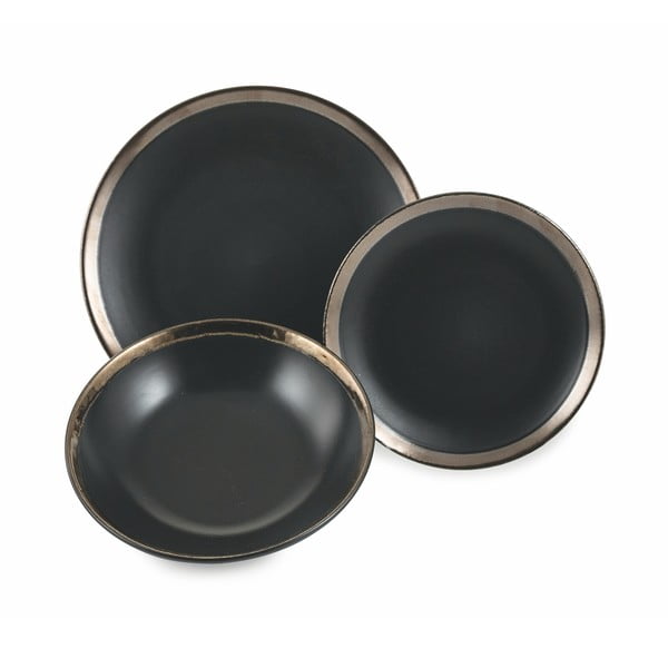 18-delni komplet črne keramične posode Villa d'Este Naima-image-2