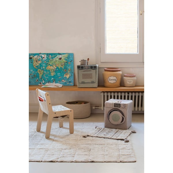 Kremno bela pralna ročno tkana bombažna preproga 120x160 cm Mosaic – Lorena Canals-image-4