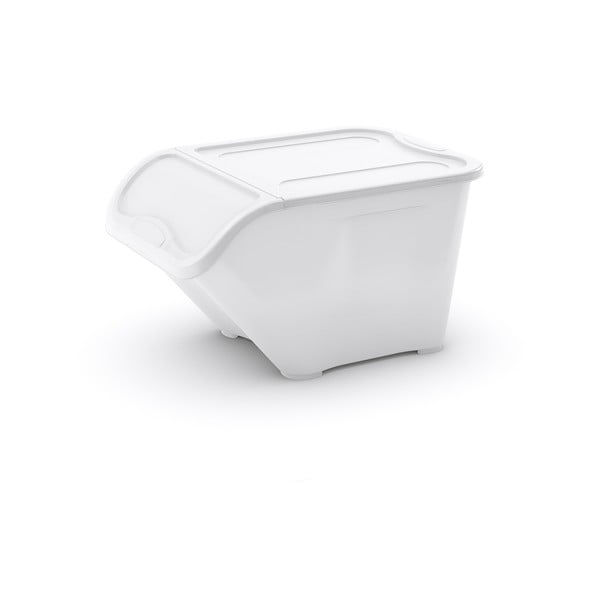 Bela plastična škatla za shranjevanje s pokrovom 55x39x32 cm All In Box – KIS