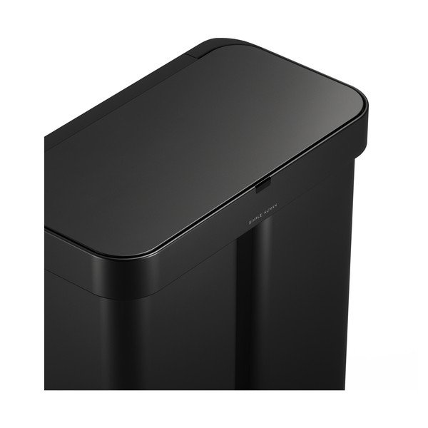 Črn jeklen koš za smeti 34+24 l za ločevanje odpadkov/brezstični Dual Sensor – simplehuman-image-1