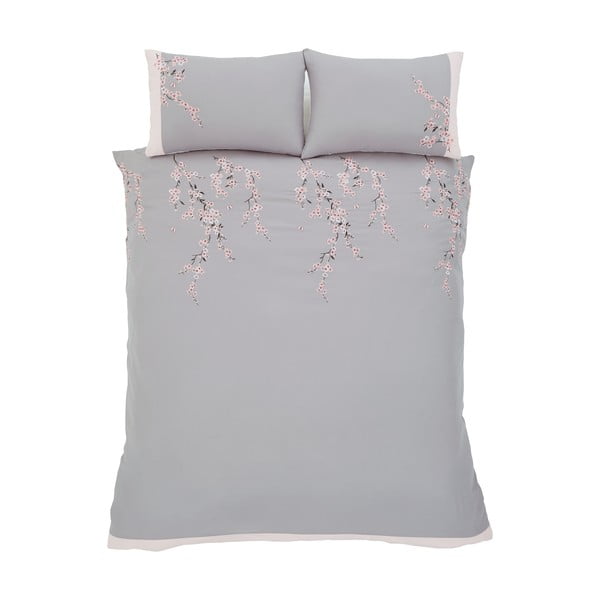 Rožnato-siva posteljnina Catherine Lansfield Blossom, 220 x 230 cm