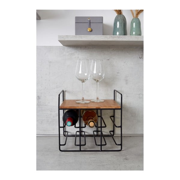 Stojalo za vino za 6 steklenic vina z bambusovo polico Wenko Loft-image-4