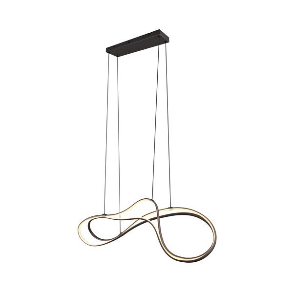 Črna LED viseča svetilka s kovinskim senčnikom Nala – Trio Select-image-4