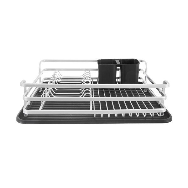 Črno-bel kovinski odcejalnik posode 43x32 cm Deluxe – Orion