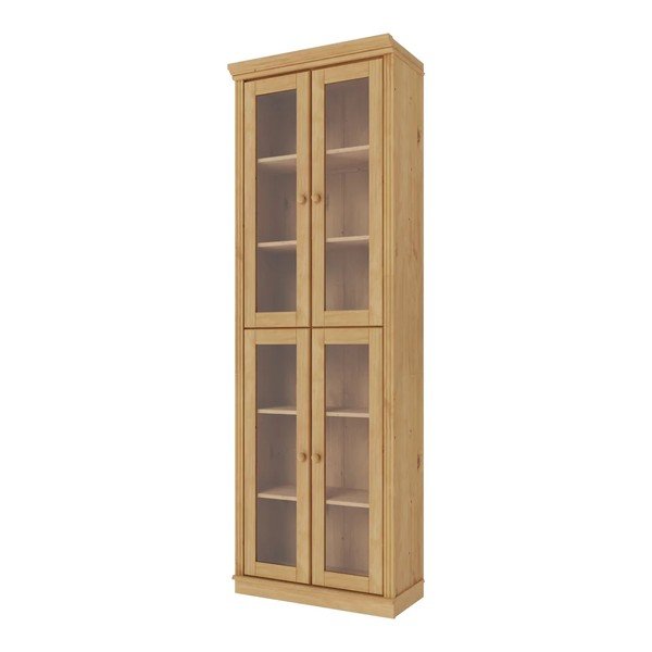 Vitrina iz masivnega bora v svetli naravni barvi 74x223x37 cm Anita – Støraa-image-3