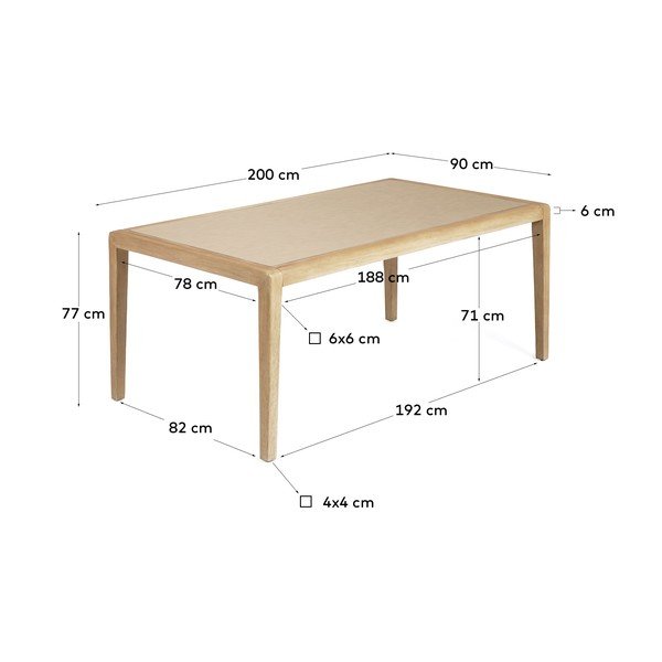 Jedilna miza 90x200 cm Better – Kave Home-image-2