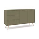 Zelena komoda v mat dekorju 140x81x40 cm Campus – Marckeric