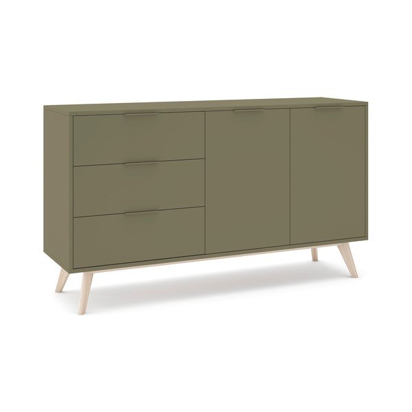 Zelena komoda v mat dekorju 140x81x40 cm Campus – Marckeric