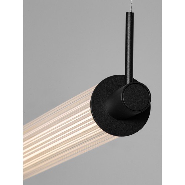 Mat črna aluminijasta LED zatemnitvena viseča svetilka s steklenim senčilom Glovia – Nova Luce-image-2