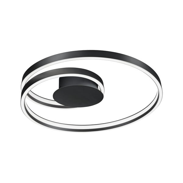 Črna LED stropna svetilka z glasovnim upravljanjem s pomočjo mobilne aplikacije s kovinskim senčilom Ciola – CINQUE