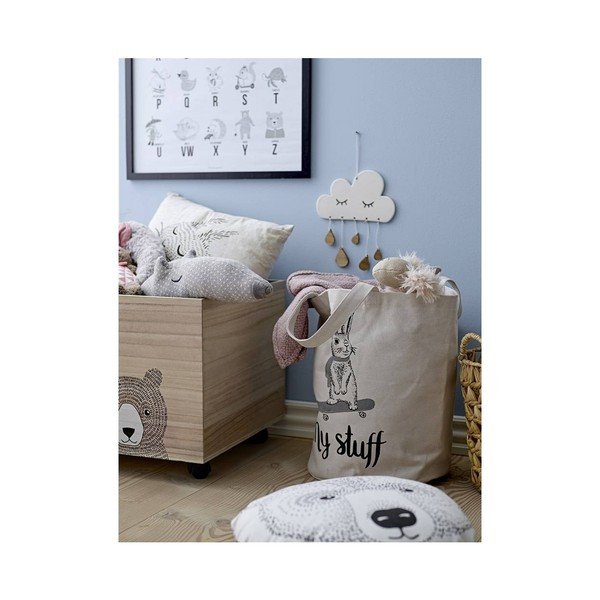 Otroška lesena škatla za shranjevanje na kolesih Kesa - Bloomingville Mini-image-2