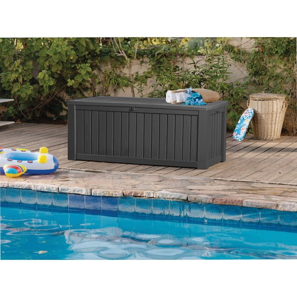 Antracitno siva plastična vrtna škatla za shranjevanje Rockwood – Keter-image-3