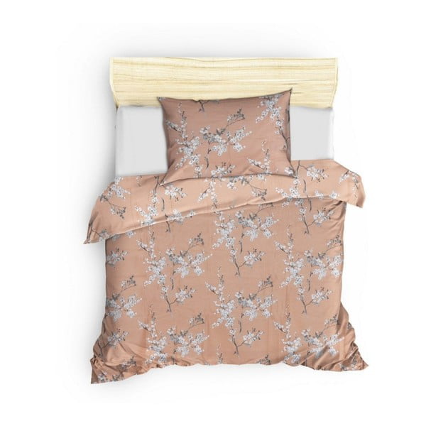 Oranžna bombažna posteljnina za zakonsko posteljo 200x200 cm Chicory – Mijolnir