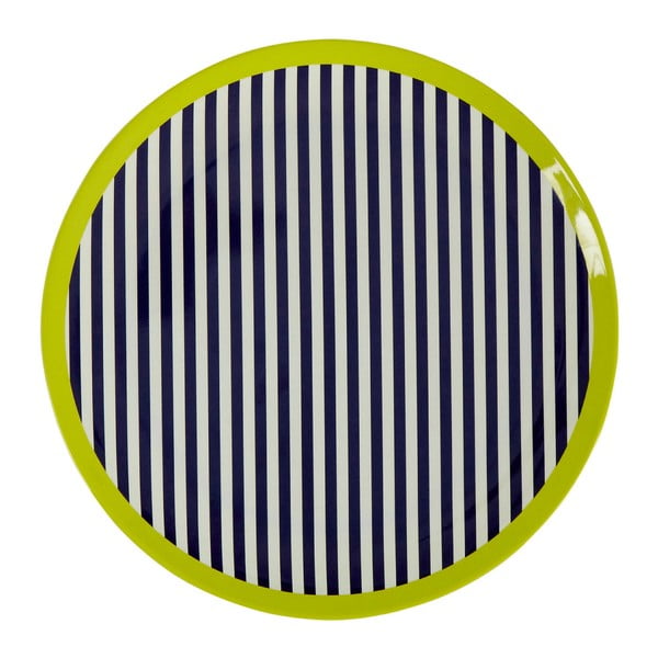 Črno-bel črtasti krožnik Premier Housewares Mimo, ⌀ 20 cm