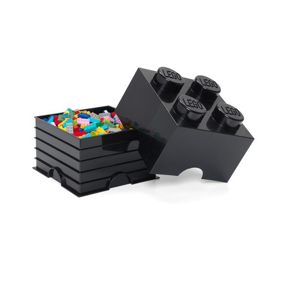 Črna kavdratna škatla za shranjevanje LEGO®-image-2