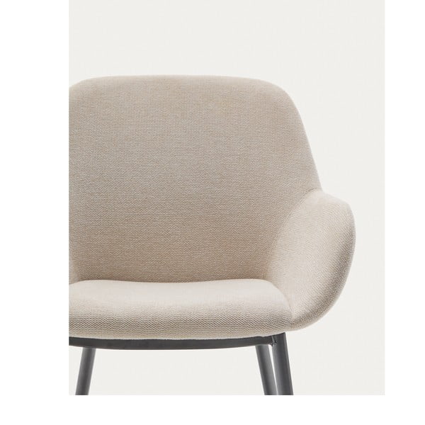 Kremno bel oblazinjen jedilni stol Konna – Kave Home-image-1