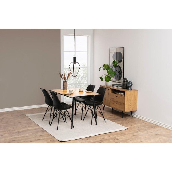 Črna TV omarica v hrastovem dekorju 124x75 cm Wilma – Actona-image-1