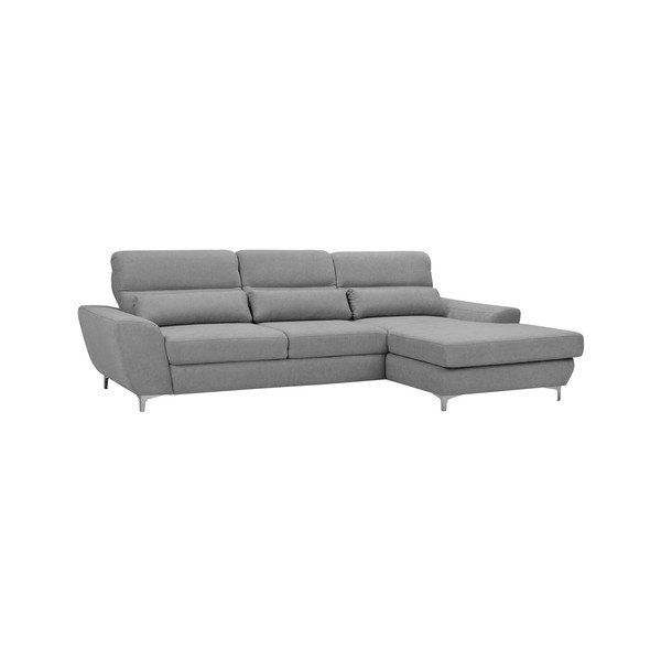 Svetlo siva Windsor & Co Sofas Omega raztegljiv kavč, desni kot-image-1