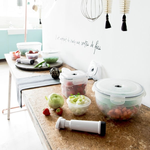 Komplet 3 škatel za hrano in vakuumske črpalke Compactor Food Saver-image-3