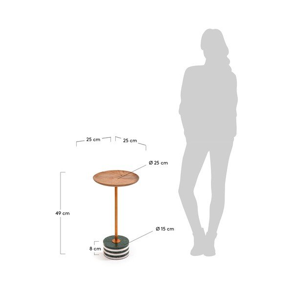 La Forma Lleyton okrogla odlagalna mizica iz mangovega lesa, višina 25 cm-image-4