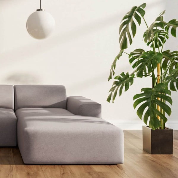 Siva žametna kotna sedežna garnitura (desni kot/z ležalnikom) Villet – Rodier-image-3