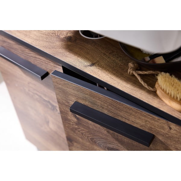 Rjava stenska omarica za pod umivalnik iz hrastovega dekorja 60x53 cm Set 374 - Pelipal-image-1