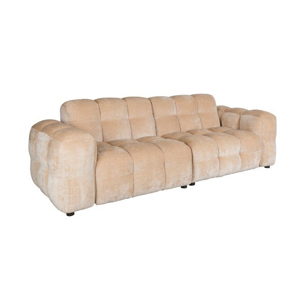 Bež žametna sedežna garnitura 264 cm Hackman – Dutchbone-image-2