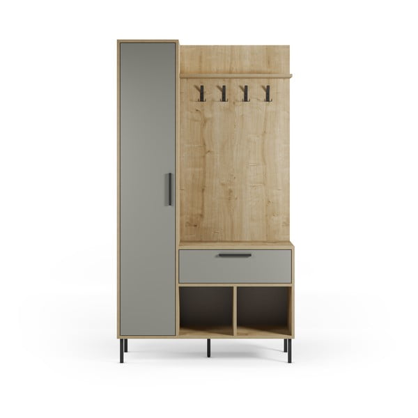 Zelen/naraven set za hodnik v hrastovem dekorju 108x195x35 cm Heidy – Marckeric