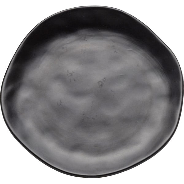 Črn keramični krožnik Kare Design Organic Black, ⌀ 20 cm