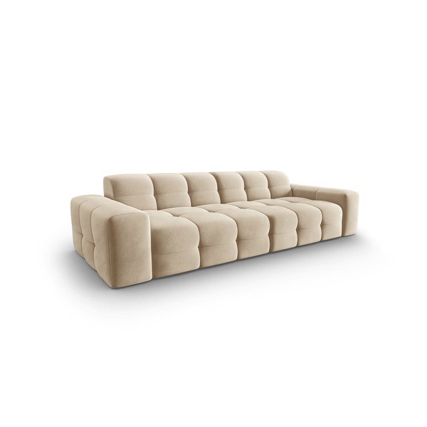 Bež žametni kavč 255 cm Kendal - Micadoni Home-image-3