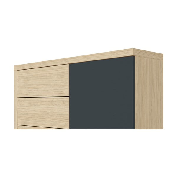 Črna komoda v dekorju hrasta 113x113 cm Hugo - TemaHome-image-1