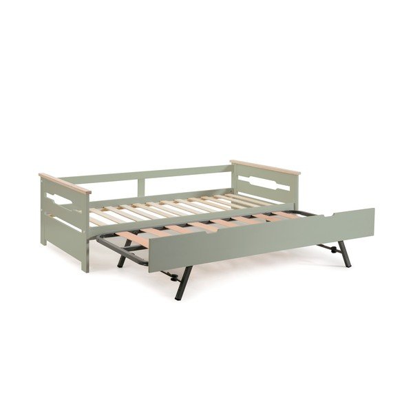 Zelena otroška postelja z izvlečnim dodatnim ležiščem Marckeric Elisa, 90 x 190 cm-image-3