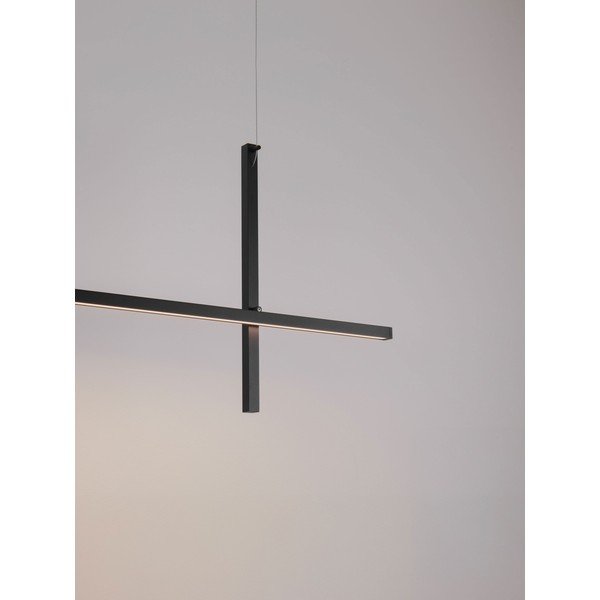 Mat črna aluminijasta LED viseča svetilka s senčilom iz akrilnega stekla Looma – Nova Luce-image-3