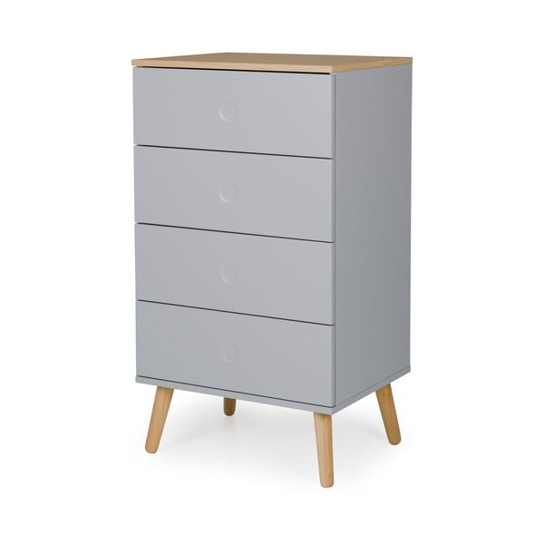 Siva komoda s hrastovimi nogami Tenzo Dot, širina 55 cm-image-1