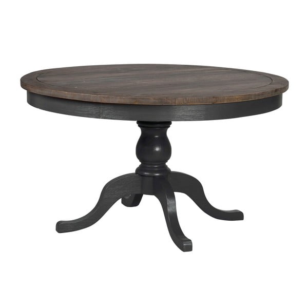 Temno siva okrogla lesena jedilna miza Rowico Nottingham, ⌀ 130 cm