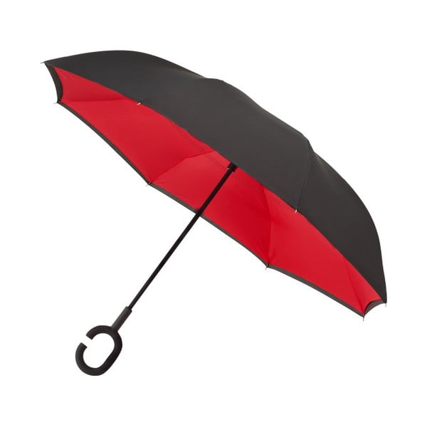 Črno-rdeč dežnik Rever, ⌀ 107 cm