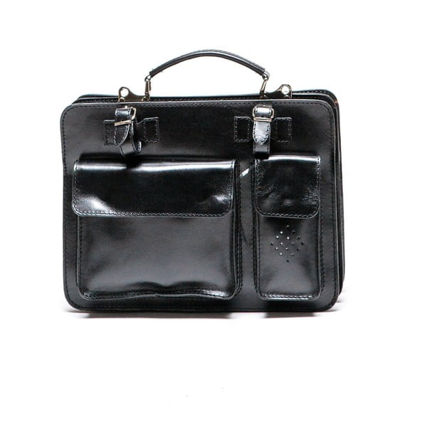 Črna usnjena torbica Luisa Vannini Gianna