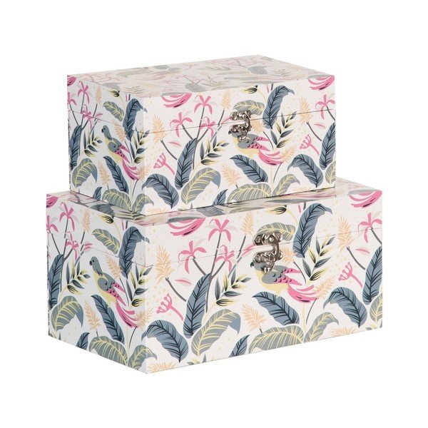 Dekorativne škatle za shranjevanje v kompletu 2 ks 30x18x15 cm Birds – Ixia