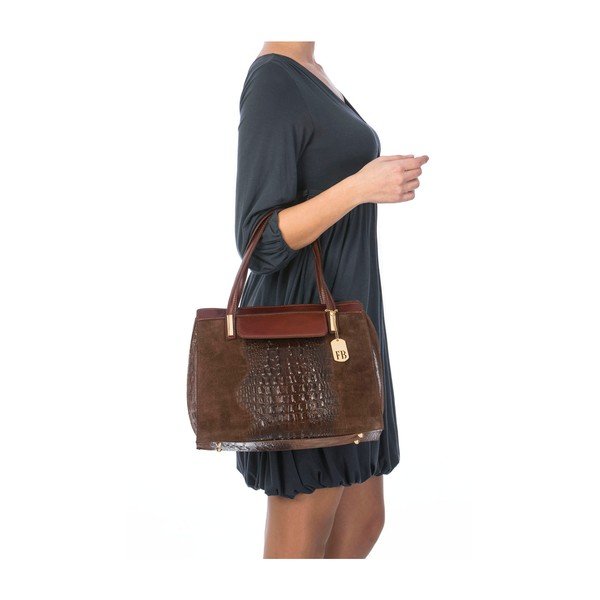 Usnjena torbica Croco Brown-image-1