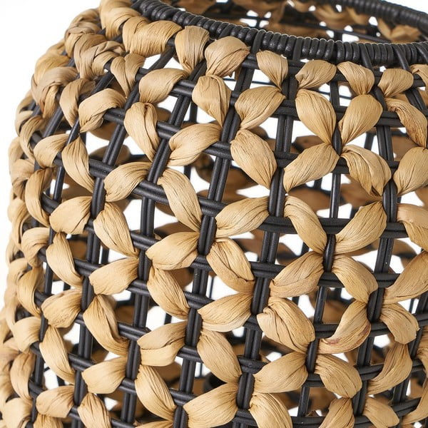 Črna/naravna namizna svetilka s senčnikom iz vodne hijacinte (višina 30 cm) – Casa Selección-image-3