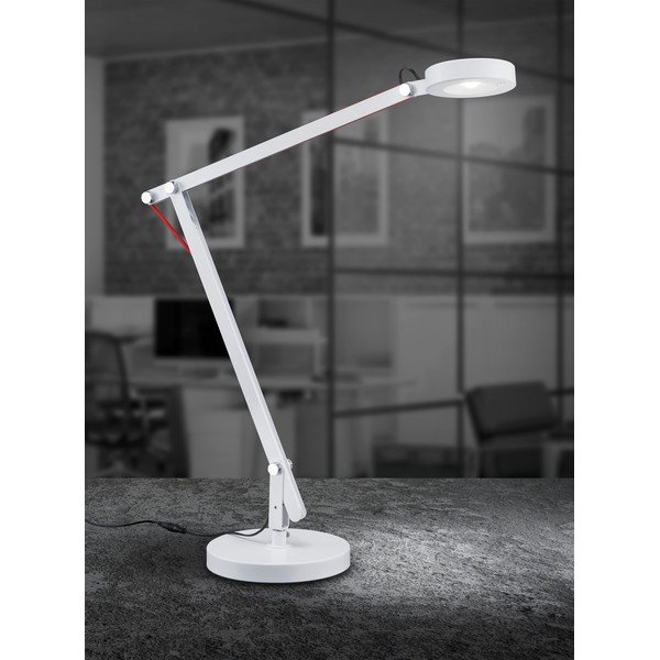 Bela LED namizna svetilka z upogljivo konstrukcijo (višina 90 cm) Amsterdam – Trio-image-3