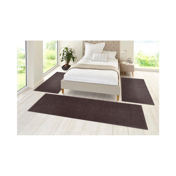 Komplet 3 antracitno sivih tekačev Hanse Home Pure-image-1