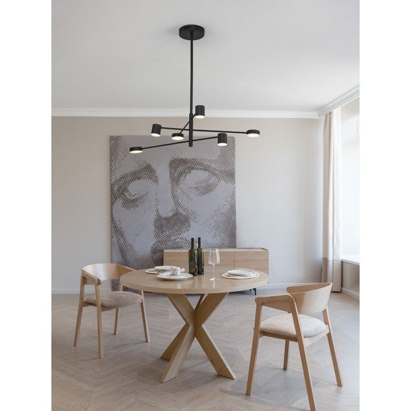 Črna aluminijasta LED zatemnitvena viseča svetilka s senčilom iz akrilnega stekla ø 100 cm Nordik – Nova Luce-image-1